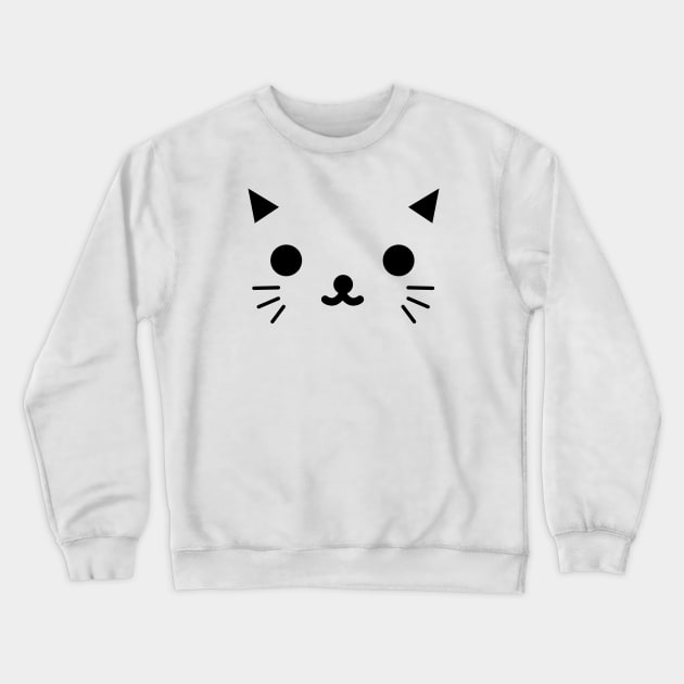 Kawaii Cute Minimalist Kitty Face Crewneck Sweatshirt by banditotees